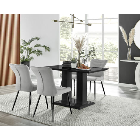 Black modern deals dining chairs