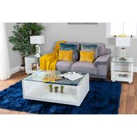 Sandro White High Gloss And Glass Coffee Table