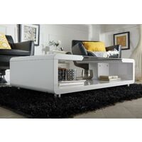 Alexis Modern White Black High Gloss And Glass Coffee Table