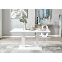 Imperia White High Gloss Dining Table And 6 White Milan Chairs Set - White
