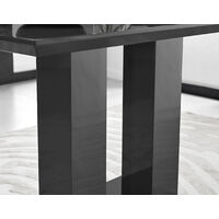 Imperia 4 Modern Black High Gloss Dining Table And 4 Black Lorenzo Chrome Dining Chairs Set
