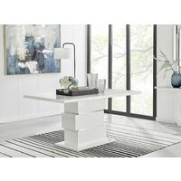 Apollo Rectangle Chrome High Gloss White Dining Table And 6 Cappuccino Grey Lorenzo Chairs Set - Cappuccino
