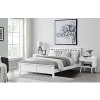 Azure Modern White Solid Pine Double Bed