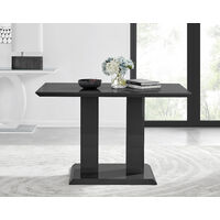 Imperia 4 Modern Black High Gloss Dining Table And 4 Cappuccino Grey Luxury Willow Chairs Set - Cappuccino