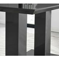 Imperia Black High Gloss Dining Table And 6 Black Modern Lorenzo Dining Chairs Set - Black