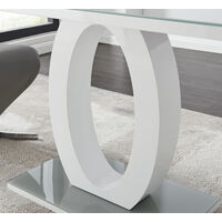 Giovani Grey White Modern High Gloss And Glass Dining Table