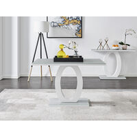 Giovani 4 Grey White Modern High Gloss And Glass Dining Table