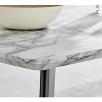 Andria Black Leg Marble Effect Dining Table and 6 Grey Murano Chairs