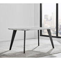 Andria Marble Effect Black Leg 6 Seater Dining Table