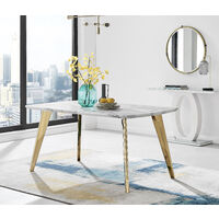 Andria Marble Effect Gold Leg 6 Seater Dining Table