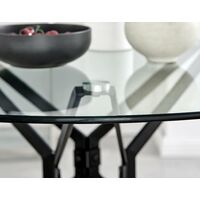 Cascina Dining Table and 4 Black Milan Chairs - Black