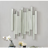 Crystalline Medium Silver Contemporary Modern Wall Mirror