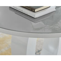 Giovani Grey White High Gloss And Glass Large Round Dining Table