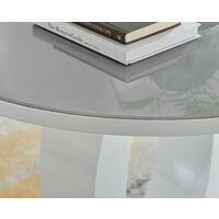 Giovani Grey White High Gloss And Glass Large Round Dining Table And 4 Cappuccino Grey Corona Gold Chairs Set