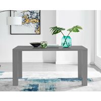 Pivero Grey High Gloss Dining Table And 6 Luxury Elephant Grey Willow Chairs Set - Elephant Grey