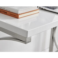 Valencia White High Gloss Office Desk - 100cm