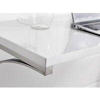 Valencia White High Gloss Office Desk - 140cm