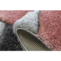 Luxus Ripple Modern Curved Striped Rug in Pink - 120x170cm