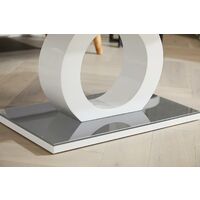 Giovani Grey White High Gloss Glass Console Coffee End Side Table Set