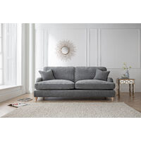 Piper Luxury Fabric 4 Seater Sofa in Charcoal
