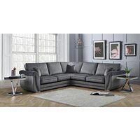 Marlena Corner Sofa Fitted Back in Plush Grey