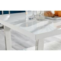 Kylo White High Gloss Dining Table & 4 Black Lorenzo Chairs - Black