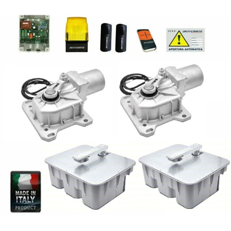 Kit Cromo Motore Per Cancello A Battente 230v Interrato Con 2 Casse Fondazioni