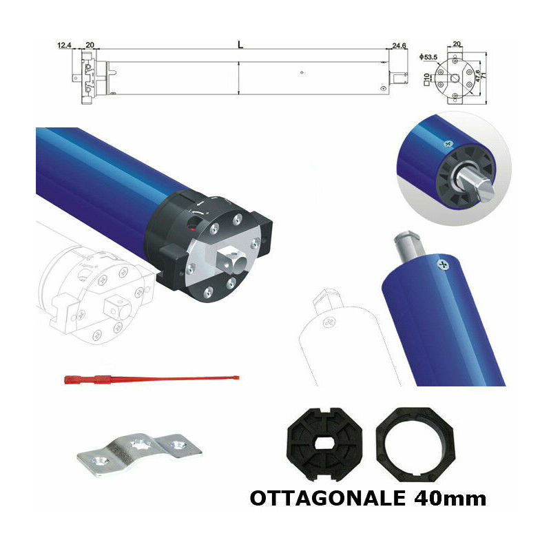 Motore per tapparelle con telecomando 10 Nm - 20Kg (per rullo diametro 40mm)