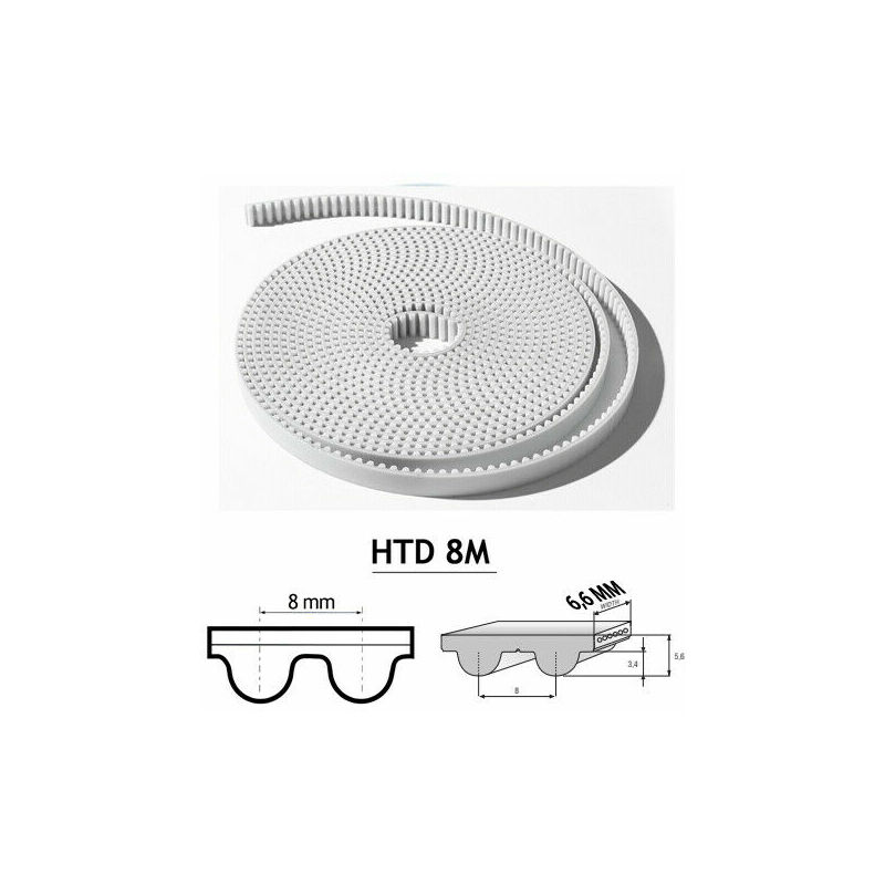 Cinghia Dentata Di Ricambio Per Troncatrice Elettrica Da 255 Mm - Circonferenza 490 Mm, Larghezza 26 Mm