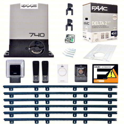 Faac Delta 2 740 Kit 6 Mt Cremagliera Nylon Automazione Cancello Scorrevole