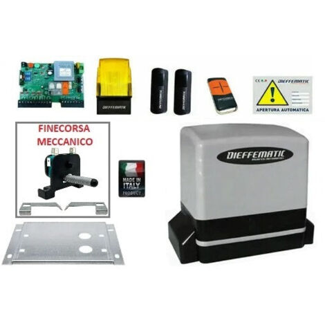 Apri Cancello Scorrevole 600kg Kit Automatismo 220 V Radio 230 Fotocellule Kv6