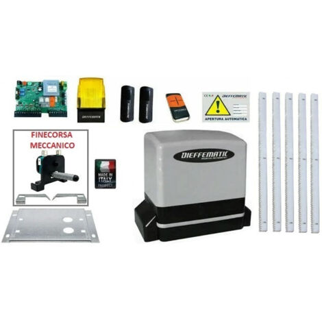 Kit Motore Kv6 230 V Automazione Cancello Scorrevole 5 Mt Cremagliera Zincata