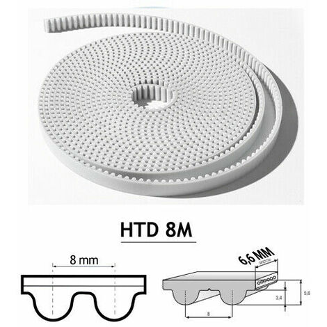 Cinghia Dentata Di Ricambio 6 Metri Spessore 6,6 Mm X Motore Garage Automazione
