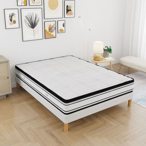 Ensemble 160x200 GRAND CONFORT Sommier + Matelas Hauteur 22cm