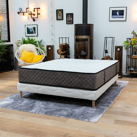 Ensemble 140x190 HOTEL CONFORT Sommier + Matelas Hauteur 30cm