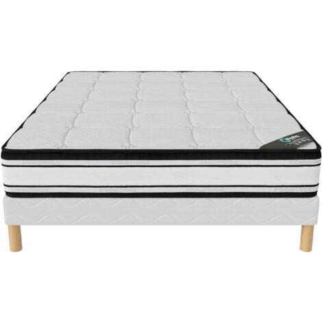 Ensemble 120x190 GRAND CONFORT Sommier + Matelas Hauteur 22cm