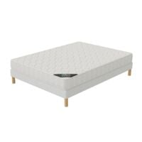 Confort+ |Ensemble 140x190 Sommier + Matelas Hauteur 17cm