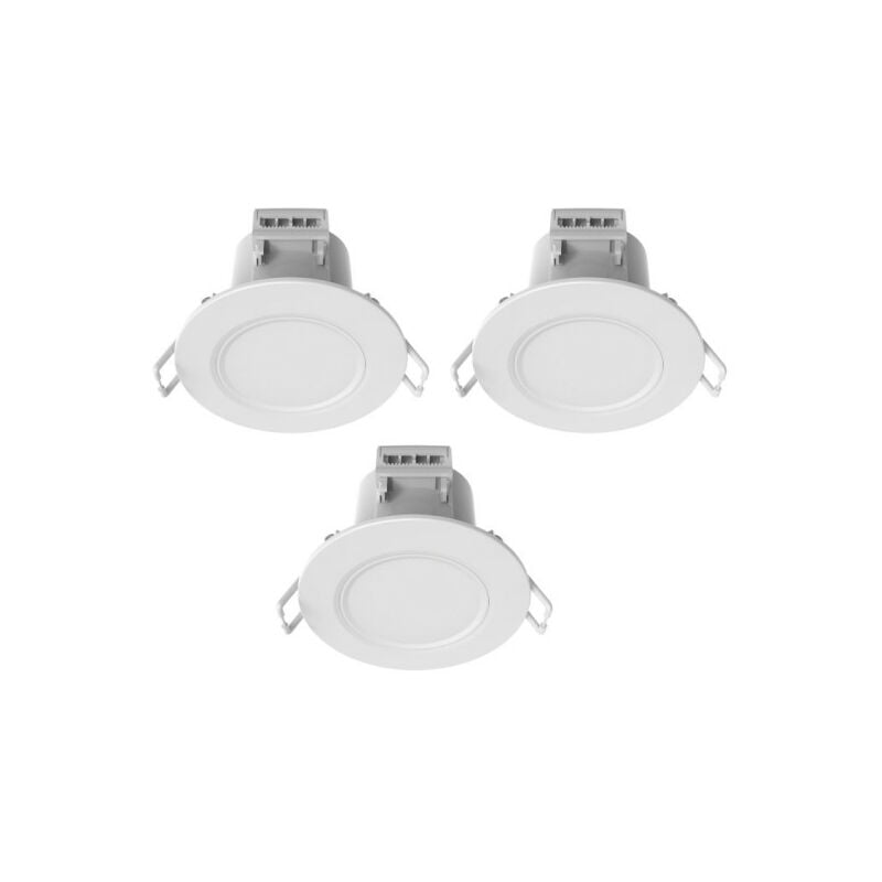 Juego de 3 focos empotrables blancos para baño EASYLIGHT - regulables - 7W - 2700K/3200K/4000K