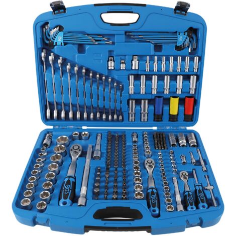 Bgs Technic – Juego de vasos Super Lock 218 piezas – Acero cromo-vanadio azul – Resistente a la corrosión – Para mecánica de automóviles (1/6)