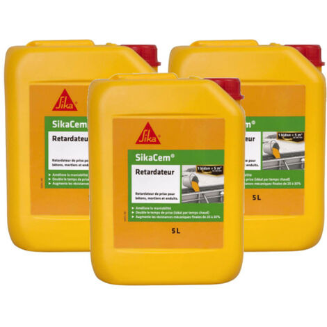 Juego de 3 retardadores de hormigón SIKA SikaCem Retardador - 5L (1/2)