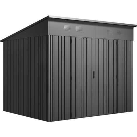 Hoggar – Abri de jardin métal 5,66m2 – Structure autoportante – Portes renforcées avec fermeture antivol – Toit renforcé et colonnes en V