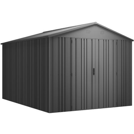 Hoggar – Abri de jardin métal 7,94m2 – Structure en acier galvanisé – Double porte renforcée avec serrure – Montage rapide IronCore