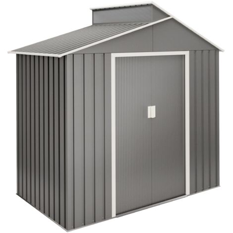 Hoggar – Abri de jardin métal 2,84m² – Finition métallisée résistante aux UV – Fenêtre en polycarbonate – Porte coulissante double – Garantie 10 ans contre corrosion (1/5)