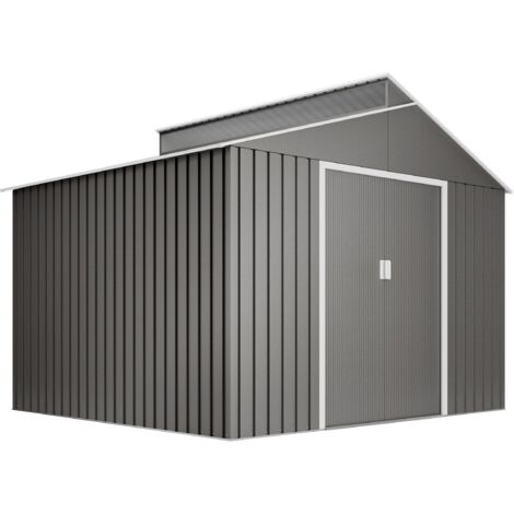 Hoggar - Abri de Jardin Métal 7,25m2 Latte - Couleur métallisée résistante - Avec Fenêtre - Porte coulissante double - Cabane extérieur - Cabanon rangement et stockage (1/5)