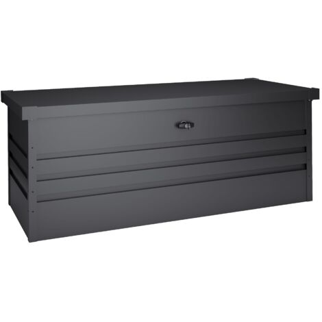 Hoggar - Coffre de Rangement Extérieur Métal 716 L - Epaisseur 0.40mm plus résistant - Couvercle à charnière - Ouverture facile grâce aux amortisseurs - Serrure de sécurité avec clé – Boite stockage (1/5)