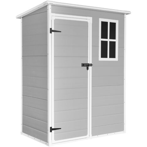 Hoggar – Abri de jardin en résine 1,37 m² avec fenêtre – Dimensions 152 x 91 x 194 cm – Panneaux polypropylène double couche – Plancher inclus (1/5)