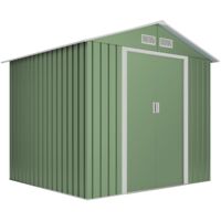 Wasabi - Abri de Jardin Métal 5,27m2 Light Green – Porte coulissante double - Grilles de ventilation - Cabane extérieur - Cabanon rangement et stockage