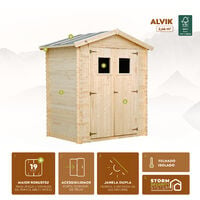 Abri de jardin en bois naturel Alvik 2.66 m2 - 196x136x218cm. Remise
