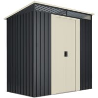 Abri de jardin Wasabi Stark 2.3 m2 - Garantie 10 ans - 121x195x196cm. Remise métal