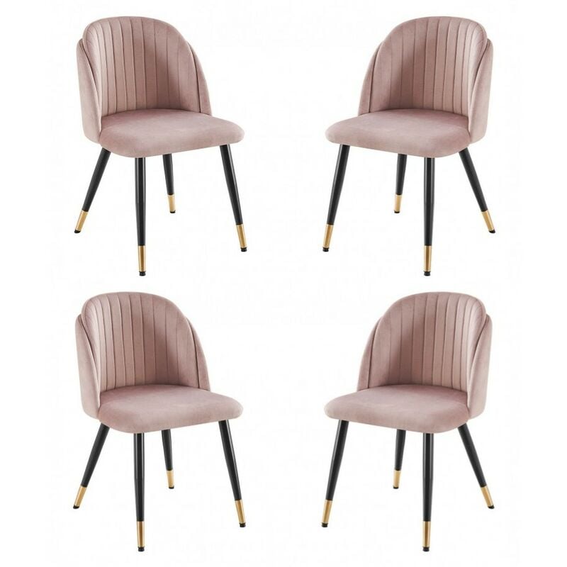 PACK DE 4 SILLON ANA TERCIOPELO ROSA PALO